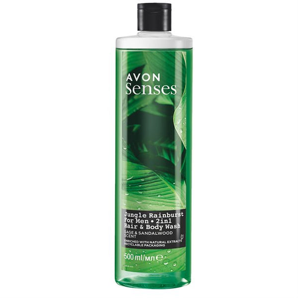 Avon senses- jungle rain burst for men 500ml